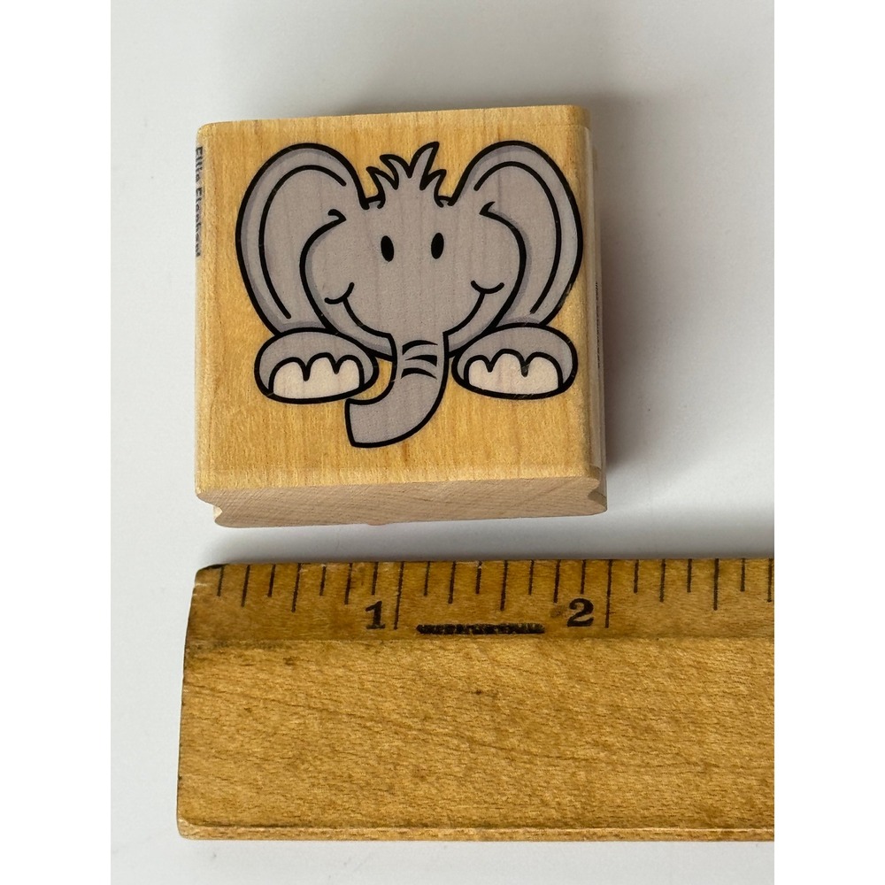 Stampabilities Ellie Elephant Rubber Stamp‎ Wood Mounted Crafting Scrapbooking